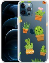 Geschikt voor Apple iPhone 12 Pro Max Hoesje Happy Cactus - Designed by Cazy