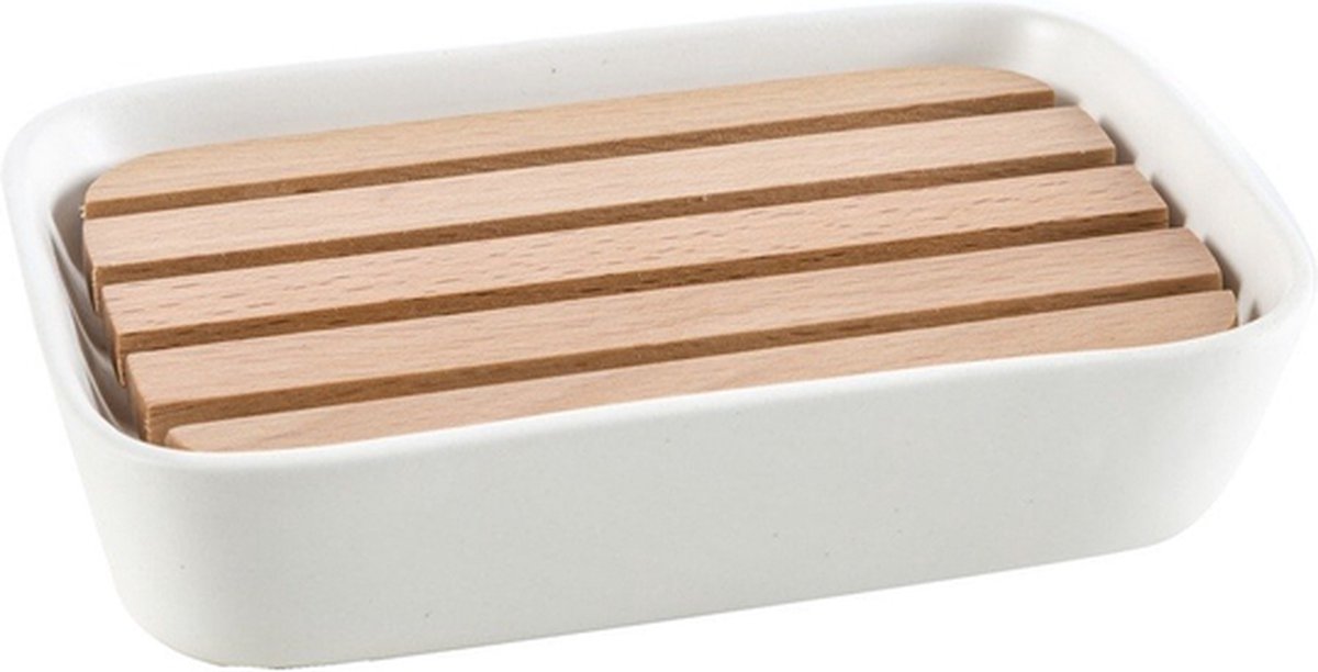Nemo Stock Natural Pura zeephouder 130 x 90 x 25 mm materiaal porseleinhout wit