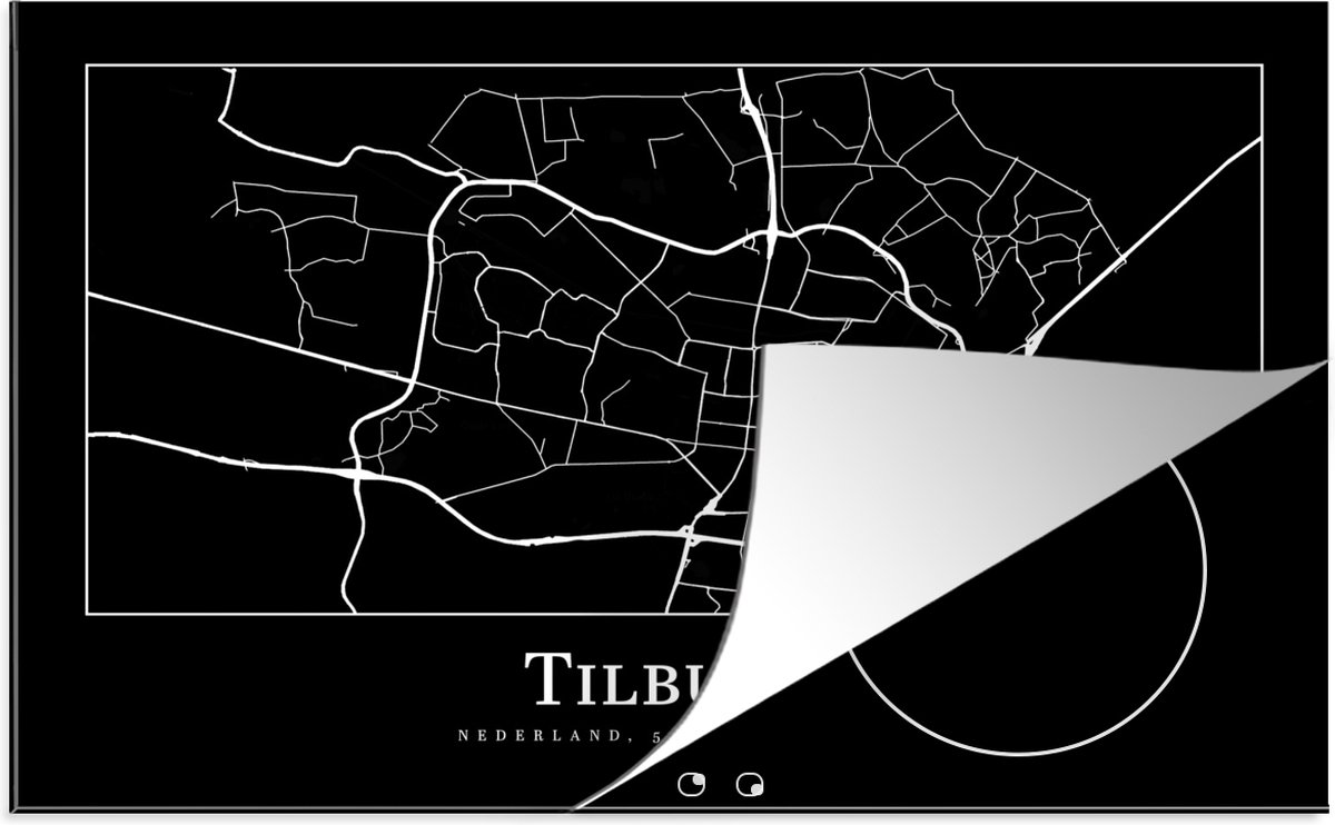 Inductie beschermer - Inductie Mat - Kookplaat beschermer - Kaart - Tilburg - Stadskaart - Plattegrond - Inductie beschermer - Inductie Mat - Kookplaat Beschermer - 80x52 cm - Afdekplaat inductie - Inductiebeschermer