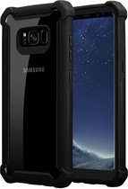Cadorabo Hoesje voor Samsung Galaxy S8 PLUS in ALDER ZWART - 2-in-1 beschermhoes met TPU siliconen rand en acrylglas achterkant