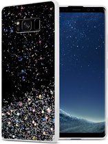 Cadorabo Hoesje geschikt voor Samsung Galaxy S8 PLUS in Zwart met Glitter - Beschermhoes van flexibel TPU silicone met fonkelende glitters Case Cover Etui