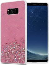 Cadorabo Hoesje geschikt voor Samsung Galaxy S8 PLUS in Roze met Glitter - Beschermhoes van flexibel TPU silicone met fonkelende glitters Case Cover Etui