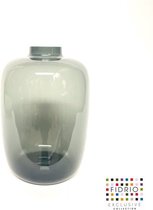 Design Vaas Toronto - Fidrio GREY - glas, mondgeblazen bloemenvaas - diameter 25 cm hoogte 35 cm