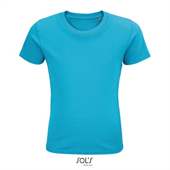 SOL'S - Pioneer Kinder T-Shirt - Aqua - 100% Biologisch Katoen - 92