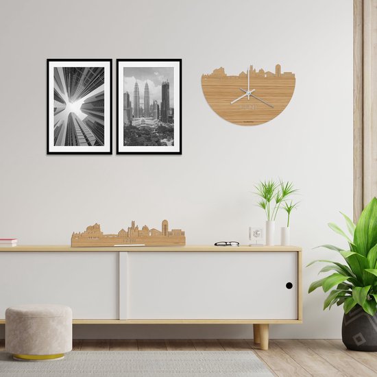 Debout Skyline Gand Bois de Bamboe - 40 cm - Décoration design - Décoration à placer - WoodWideCities