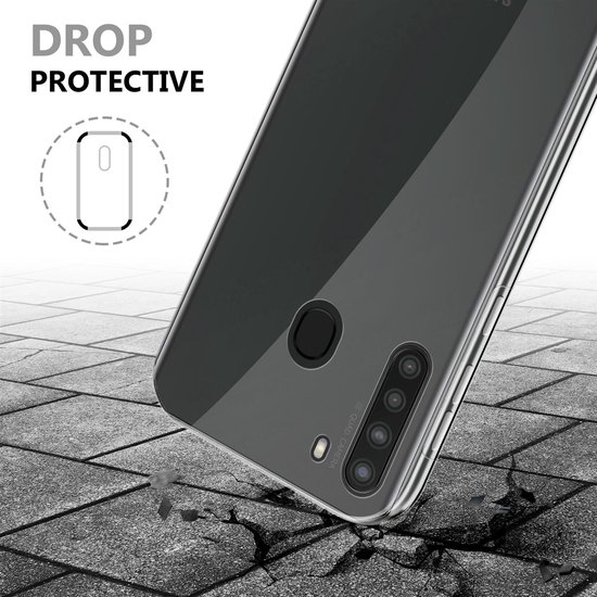 Coque Cadorabo pour Samsung Galaxy A21 en TRANSPARENT - Coque de protection intégrale à 360° - Protection avant et arrière, protection intégrale avec film protecteur d'écran