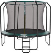 Grote trampoline - Ø 366 cm - Met binnennet - Met veiligheidsnet en ladder - Groen