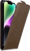 Cadorabo Hoesje geschikt voor Apple iPhone 14 in KOFFIE BRUIN - Beschermhoes in flip design Case Cover met magnetische sluiting