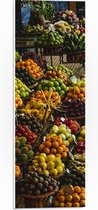 PVC Schuimplaat - Kleurrijk Fruit Kraampje - 20x60 cm Foto op PVC Schuimplaat (Met Ophangsysteem)