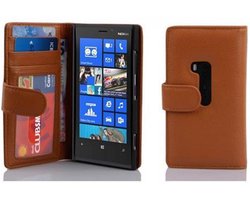 Cadorabo Hoesje geschikt voor Nokia Lumia 920 in COGNAC BRUIN - Beschermhoes met magnetische sluiting en 3 kaartsleuven Book Case Cover Etui