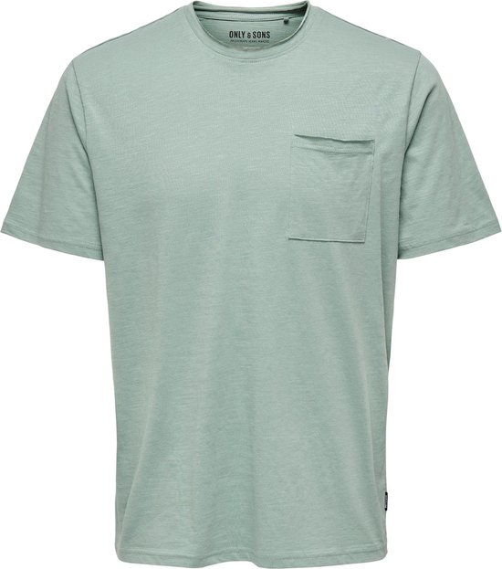 Only & Sons T-shirt Onsroy Reg Ss Slub Pocket Tee Noos 22022531 Chinois Green Mannen Maat - XS