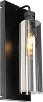 QAZQA stavelot - Moderne Wandlamp voor binnen - 1 lichts - D 15 cm - Zwart - Woonkamer | Slaapkamer | Keuken