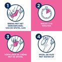 Vier stappen voor gebruik: 1. Breng aan met gebogen deel spatel. 2. Wacht 5-10 minuten. 3. Verwijder de crème met de spatel. 4. Spoel de huid af met water.