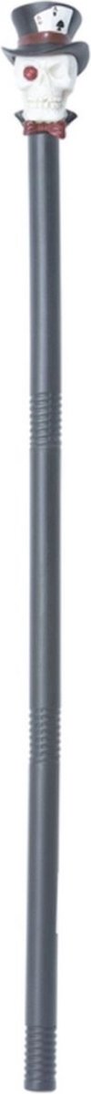 Smiffys - Extendable Voodoo Skull Kostuum Staf - Zwart