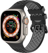 Apple Watch Series 1/2/3/4/5/6/7/8 / SE / Ultra - Bracelet 42/ 44/45/49 - iMoshion Sport avec boucle - Zwart / Grijs