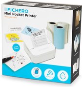 Fichero Mini Pocket Printer voor mobiel | Zonder Inkt | Draadloos Bluetooth | Inclusief 3 printrollen