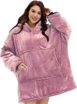 Hoodie Deken - Snuggie Cuddle - Licht Roze - Fleece Deken Met Mouwen - extra groot 1400g - Suggie - Snuggle Hoodie - Oversized Blanket - Dames & Mannen - Hoodie Blanket - Voor Kinderen, Dames & Mannen