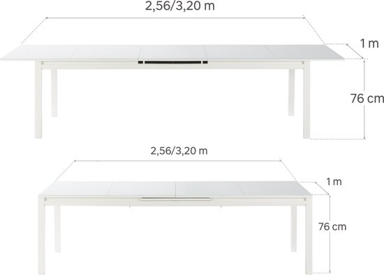NATERIAL - table de jardin extensible ODYSSEA - table extensible pour 8