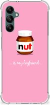 Silicone Hoesje Geschikt voor Geschikt voor Samsung Galaxy A14 5G Telefoonhoesje met doorzichtige rand Nut Boyfriend