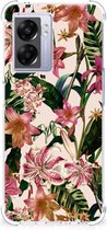 Telefoon Hoesje OPPO A77 5G | A57 5G Leuk Hoesje met transparante rand Bloemen