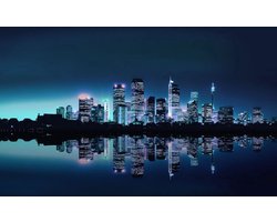 Fotobehang - Vlies Behang - Stad in de Nacht - New York - 368 x 280 cm