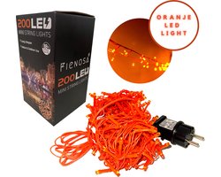 Fienosa Oranje led Feestverlichting - Kerstlichtjes - Kerstverlichting - Kerstboomverlichting - Lichtsnoer Oranje lichtjes - Kerstcadeau - Oranje Feest Artikelen - 200 - ook voor buiten - Koningsdag - Oranje Led Slinger - Tuinverlichting - Sfeer