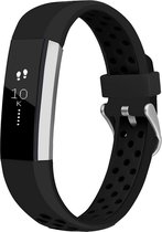 iMoshion Bandje Geschikt voor Fitbit Alta (HR) - iMoshion Siliconen sport band zilveren gesp zonder pinnetje - Zwart