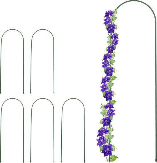 Groene plantensteun 76 cm in set van 6