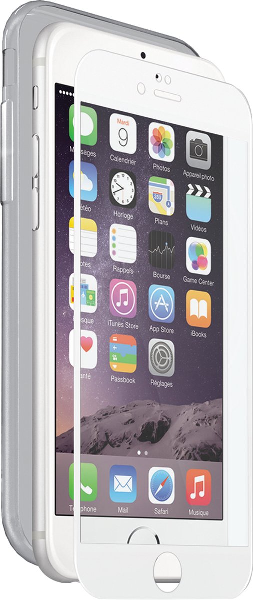 AVANCA Gebogen Beschermglas met achterkant iPhone 6 Wit- Screen Protector - Tempered Glass - Gehard Glas - Curved Glass - Protectie glas