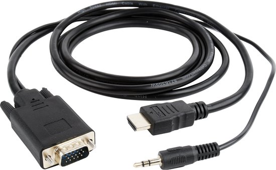 HDMI naar VGA + 3,5mm Jack kabel / zwart - 3 meter