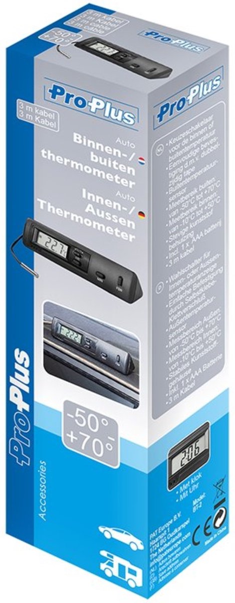 ProPlus Thermometer auto - binnen/buiten temperatuur - zwart - eenvoudig te bevestigen van ProPlus — afbeelding 2