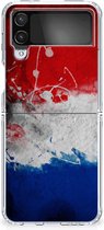 Telefoon Hoesje Geschikt voor Samsung Galaxy Z Flip 4 Mobiel Case Nederlandse Vlag