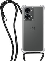 Hoes Geschikt voor OnePlus Nord 2T Hoesje Transparant Met Telefoonkoord Cover Shock Proof Case Koord Hoes