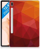 Back Cover geschikt voor Samsung Galaxy Tab S7FE Polygon Red