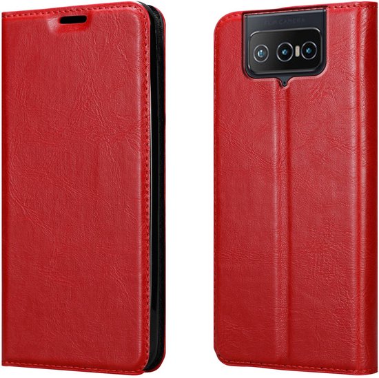 Coque Cadorabo pour Asus ZenFone 8 FLIP ROUGE POMME - Pochette de protection à fermeture aimantée