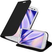 Cadorabo Hoesje geschikt voor Samsung Galaxy S3 / S3 NEO in CLASSY ZWART - Beschermhoes met magnetische sluiting, standfunctie en kaartvakje Book Case Cover Etui