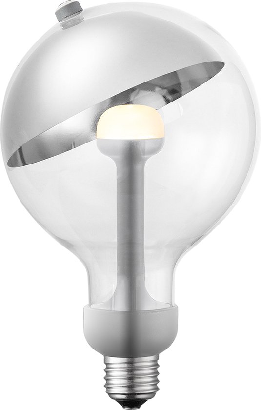 Home Sweet Home - Design LED Lichtbron Move Me - Zilver - 12/12/18.6cm - G120 Sphere LED lamp - Met verstelbare diffuser - Dimbaar - 5W 400lm 2700K - warm wit licht - geschikt voor E27 fitting
