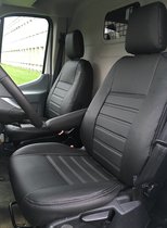 Pasvorm stoelhoezen set (stoel en stoel) Ford Transit 2014 /m heden - Kunst leer zwart