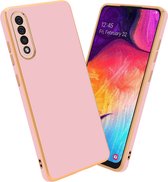 Cadorabo Hoesje voor Samsung Galaxy A50 4G / A50s / A30s in Glossy Roze - Goud - Beschermhoes Case Cover van flexibel TPU-silicone en met camerabescherming