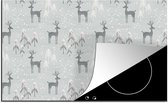 KitchenYeah® Inductie beschermer 91.6x52.7 cm - Patronen - Hert - Winter - Kookplaataccessoires - Afdekplaat voor kookplaat - Inductiebeschermer - Inductiemat - Inductieplaat mat