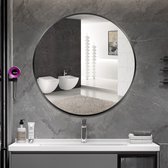 SensaHome - Moderne Design Wandspiegel - Ronde Spiegel - Krasvrij - Zwart - 80 CM