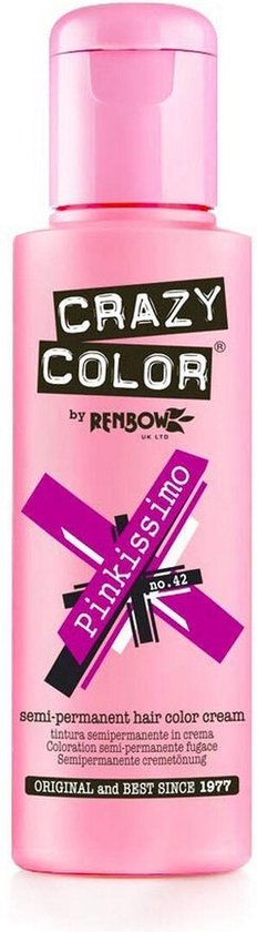 Roze flesje Crazy Color haarkleurcrème 'Pinkissimo'.