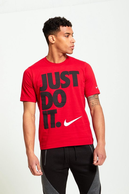 technisch vis Wakker worden Nike Just Do It Slogan T-Shirt Red Maat:M | bol.com
