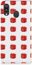 Geschikt voor Samsung Galaxy M20 Flip Style Cover Paprika Red