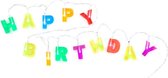 Happy Birthday lichtsnoer / licht slinger / verjaardag lichtjes 14 meter stroomkabel op netstroom 220v incl. 12/24v adapter