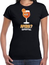 Bellatio Decorations Apres ski t-shirt dames - aperol supertoll - zwart - wintersport -aperol spritz L