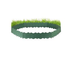 relaxdays borderrand kunststof - grasrand - 6 elementen - kunststof - perkhekje - 360 cm groen