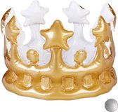 Relaxdays opblaasbare kroon - koningsdag - koningskroon - carnaval - festival - goud
