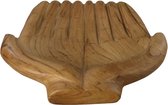 serveerschaal - serveerblad Teakhout - serveerplank Rond - tapasplank - borrelplank - dienblad bank - 35x30x10 - Wood Selections