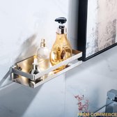 Douchemand – badkamerrek – doucheplank – shampoo-rek – badkamerrek – rechthoekige douchemand – badkamerorganizer – roestvrij staal (zilver, 40 cm)